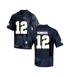 Notre Dame Fighting Irish 12 Brandon Wimbush Navy College Football Jersey