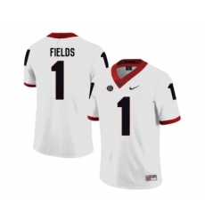 Georgia Bulldogs 1 Justin Fields White Nike College Football Jersey