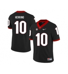 Georgia Bulldogs 10 Malik Herring Black Nike College Football Jersey