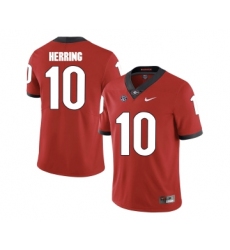 Georgia Bulldogs 10 Malik Herring Red College Football Jersey