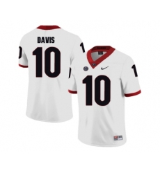 Georgia Bulldogs 10 Thomas Davis White College Football Jersey