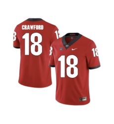 Georgia Bulldogs 18 Ricardo Crawford Red College Football Jersey