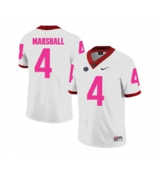 Georgia Bulldogs 4 Keith Marshall White 2018 Breast Cancer Awareness College Football Jersey