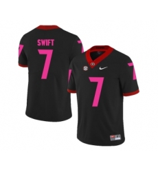 Georgia Bulldogs 7 D'Andre Swift Black 2018 Breast Cancer Awareness College Football Jersey