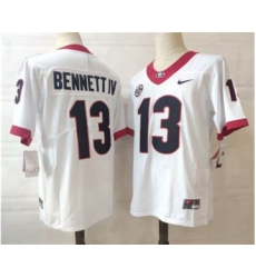 Men's Georgia Bulldogs #13 Stetson Bennett IV White 2022 Vapor Untouchable Stitched Nike NCAA Jersey