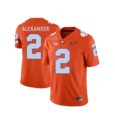 Clemson Tigers 2 Mackensie Alexander Orange With Diamond Logo College Football Jersey