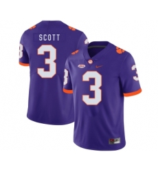 Clemson Tigers 3 Artavis Scott Purple Nike College Football Jersey