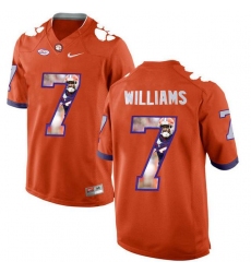 Clemson Tigers #7 Mike Williams Orange With Portrait Print College Football Jersey