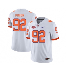 Clemson Tigers 92 Bradley Pinion White Nike College Football Jersey