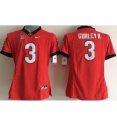 Georgia Bulldogs 3 Gurley II Red College Women Jerseys