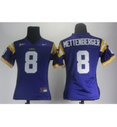 Women LSU Tigers 8 Zach Mettenberger Purple Jerseys