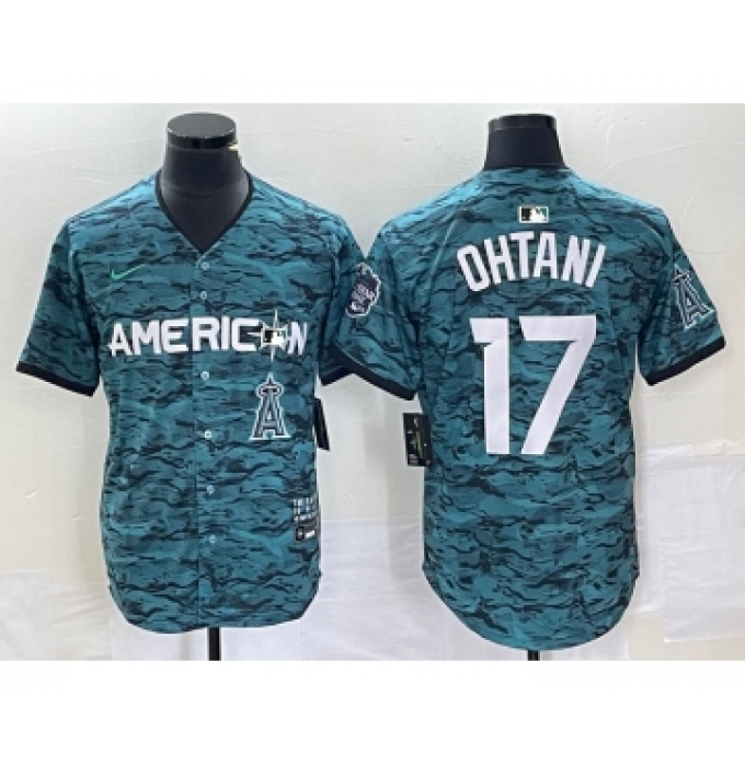 Men's Nike Los Angeles Angels #17 Shohei Ohtani Teal 2023 All Star Cool Base Stitched Jersey