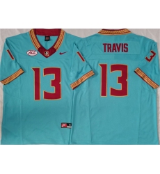 Men's Florida State Seminoles #13 Jordan Travis Teal 2023 F.U.S.E Stitched Jersey