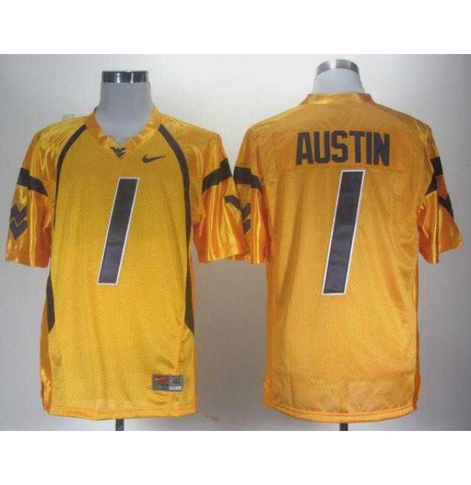 NCAA Nike West Virginia Mountaineers Tavon Austin 1 gold WVU jersey