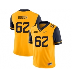 West Virginia Mountaineers 62 Kyle Bosch Gold College Football Jersey