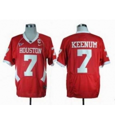 NCAA Houston Cougars Case Keenum 7 Red C-USA Patch College Football Jerseys