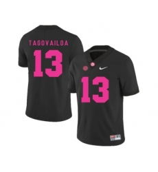 Alabama Crimson Tide 13 Tua Tagovailoa Black 2018 Breast Cancer Awareness College Football Jersey