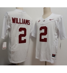 Men's Alabama Crimson Tide #2 Ryan Williams White FUSE College Stitched Jersey