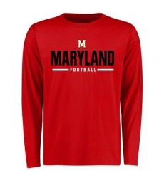 Maryland Terrapins Custom Sport Wordmark Long Sleeves T-Shirt Red