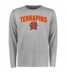 Maryland Terrapins Proud Mascot Long Sleeves T-Shirt Ash