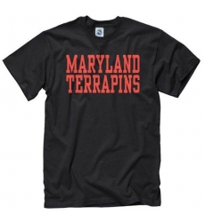 Maryland Terrapins Stacked Text Neon T-Shirt Black