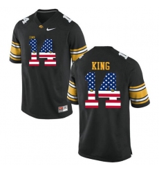 Iowa Hawkeyes #14 Desmond King Black USA Flag College Football Limited Jersey