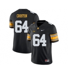 Iowa Hawkeyes 64 Cole Croston Black College Football Jersey