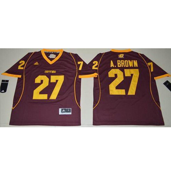 Central Michigan Chippewas #27 Antonio Brown Maroon Stitched NCAA Jersey