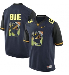 West Virginia Mountaineers #13 Andrew Buie Navy With Portrait Print College Football Jersey2