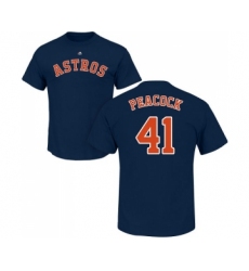 MLB Nike Houston Astros #41 Brad Peacock Navy Blue Name & Number T-Shirt