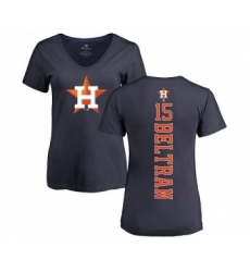 MLB Women's Nike Houston Astros #15 Carlos Beltran Navy Blue Backer T-Shirt