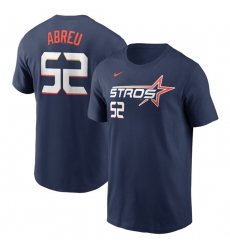 Men's Houston Astros #52 Bryan Abreu Navy 2025 City Connect Fuse Name & Number T-Shirt