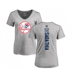 MLB Women's Nike New York Yankees #52 C.C. Sabathia Ash Backer T-Shirt