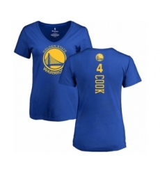 NBA Women's Nike Golden State Warriors #4 Quinn Cook Royal Blue Backer T-Shirt