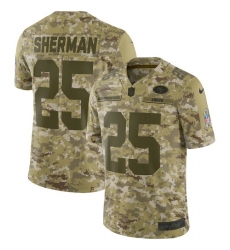 Youth Nike San Francisco 49ers #25 Richard Sherman Limited Camo 2018 Salute to Service NFL Jersey