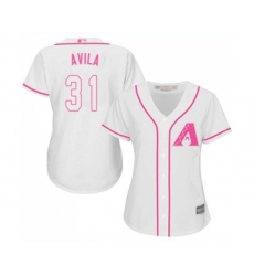Women's Arizona Diamondbacks #31 Alex Avila Replica White Fashion Baseball Jersey