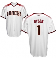 Men's Majestic Arizona Diamondbacks #1 Jarrod Dyson Authentic White Home Cool Base MLB Jersey