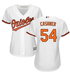 Women's Majestic Baltimore Orioles #54 Andrew Cashner Replica White Home Cool Base MLB Jersey