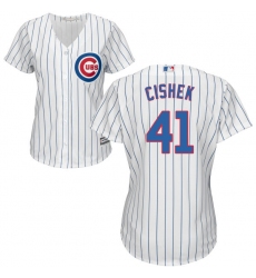 Women's Majestic Chicago Cubs #41 Steve Cishek Replica White Home Cool Base MLB Jersey