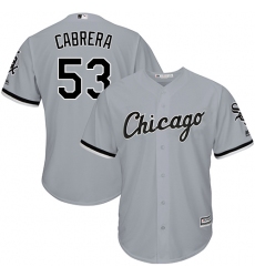 Youth Majestic Chicago White Sox #53 Welington Castillo Replica Grey Road Cool Base MLB Jersey