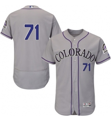 Men's Majestic Colorado Rockies #71 Wade Davis Grey Road Flex Base Authentic Collection MLB Jersey