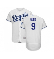 Men's Kansas City Royals #9 Lucas Duda White Flexbase Authentic Collection Baseball Jersey