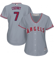 Women's Majestic Los Angeles Angels of Anaheim #7 Zack Cozart Authentic Grey Road Cool Base MLB Jersey