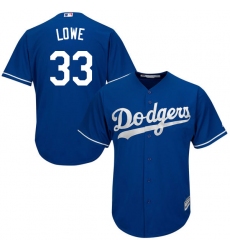 Men's Majestic Los Angeles Dodgers #33 Mark Lowe Replica Royal Blue Alternate Cool Base MLB Jersey