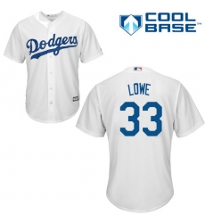 Youth Majestic Los Angeles Dodgers #33 Mark Lowe Authentic White Home Cool Base MLB Jersey