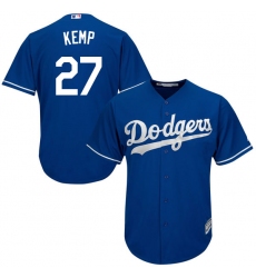 Men's Majestic Los Angeles Dodgers #27 Matt Kemp Replica Royal Blue Alternate Cool Base MLB Jersey