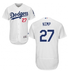 Men's Majestic Los Angeles Dodgers #27 Matt Kemp White Home Flex Base Authentic Collection MLB Jersey