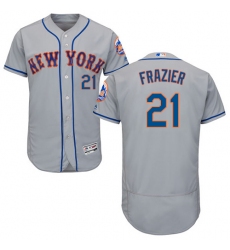 Men's Majestic New York Mets #21 Todd Frazier Grey Road Flex Base Authentic Collection MLB Jersey