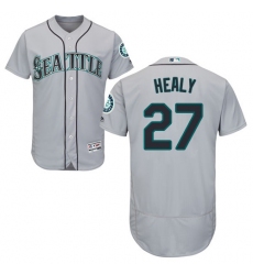 Men's Majestic Seattle Mariners #27 Ryon Healy Grey Road Flex Base Authentic Collection MLB Jersey
