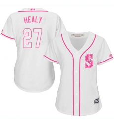 Women's Majestic Seattle Mariners #27 Ryon Healy Authentic White Fashion Cool Base MLB Jersey